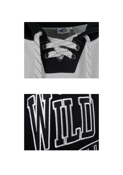 Hockey Hoodie Block Wild Wings B&W
