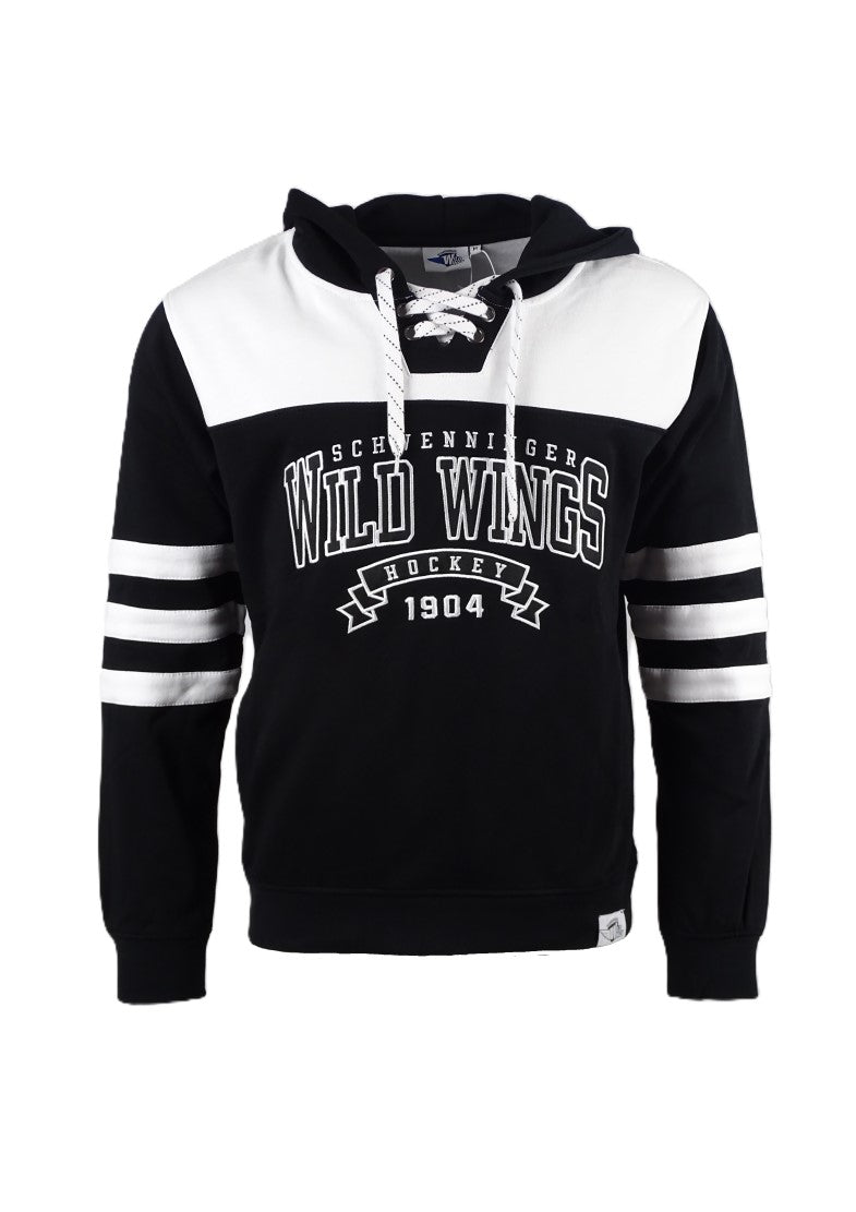 Hockey Hoodie Block Wild Wings B&W