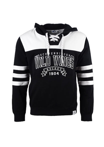 Hockey Hoodie Block Wild Wings B&W